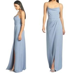 Sachin & Babi Paulina Gown In Slate Blue -‎ Size 8 - NWT